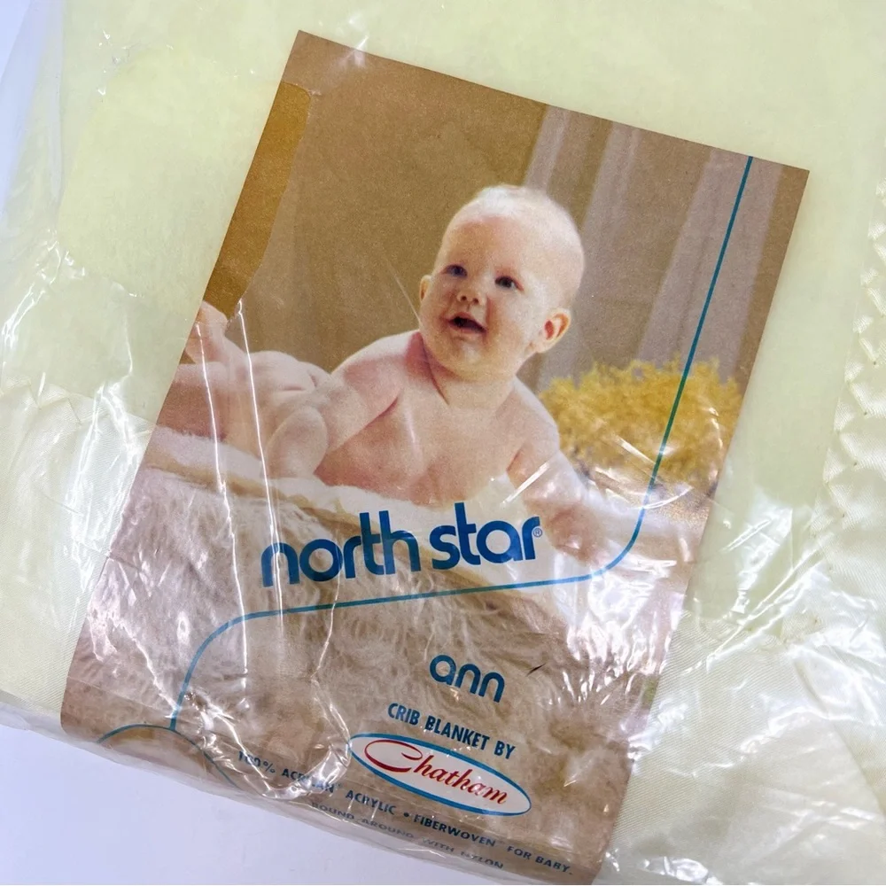 Chatham North Star Ann Baby Blanket New Old Stock Vintage Soft Yellow Nursery